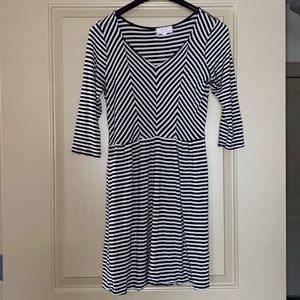 Pink Rose Medium Black striped Rayon 95% Spandex5% 3/4 sleeve